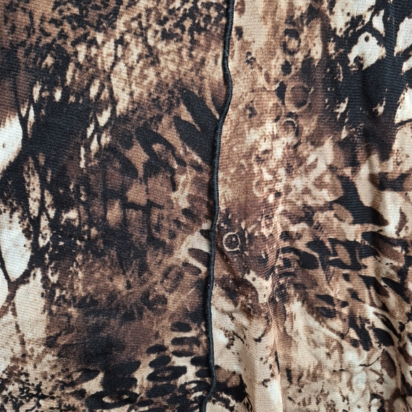 Elegant Brown Patterned Midi Skirt - Picture 2 of 4